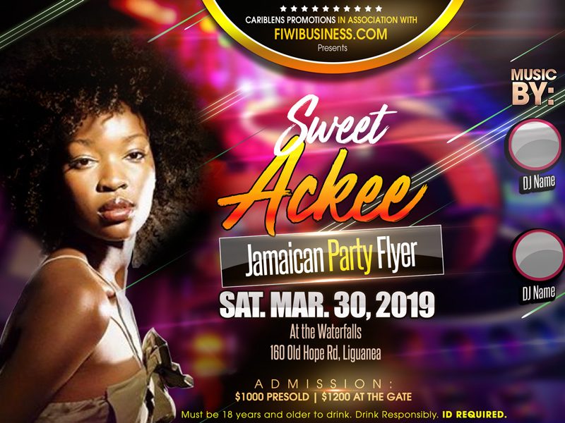 Retro Party Flyer – Sweet Ackee