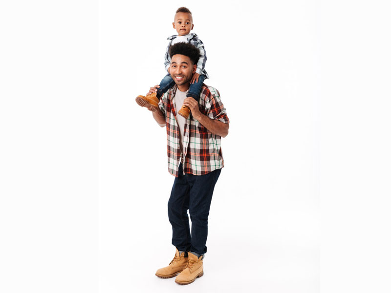 Happy young African black father Full length portrait Free Photo ...
