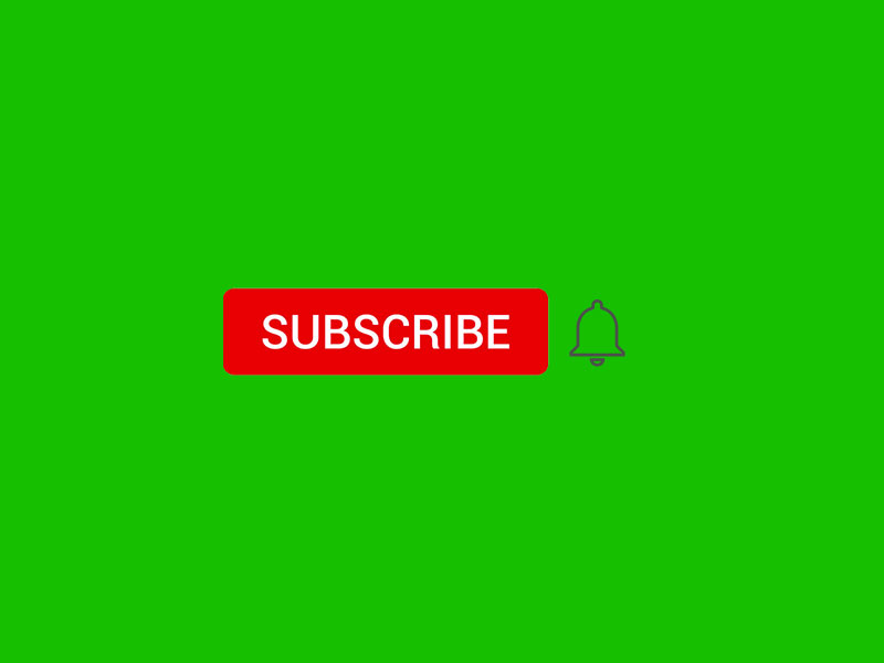 Youtube Animated Subscribe Button and bell button on Green Screen