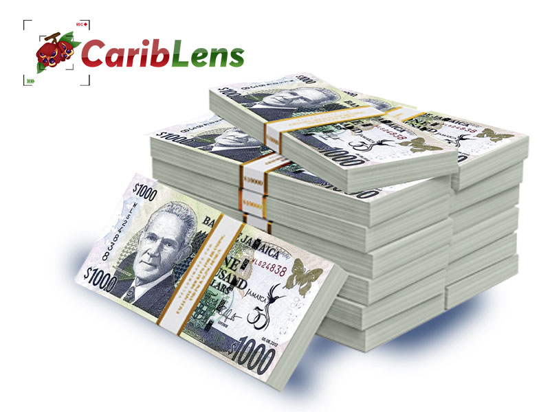 Jamaican Money in bank strap – bundle 1000 dollar bills