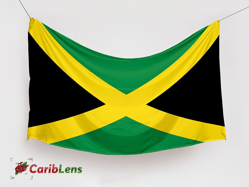 jamaican flag hanging horizontally