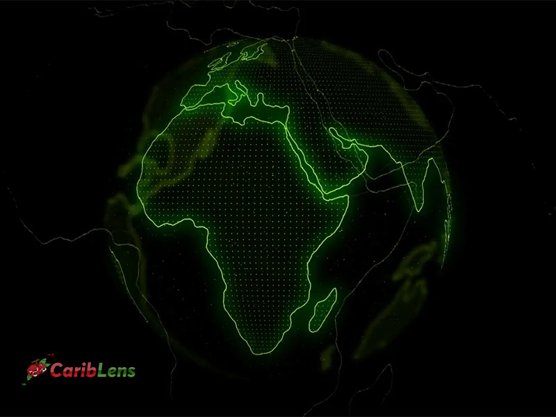 Animated-rotating-digital-earth-or-globe-with-green-tint-on-black-background