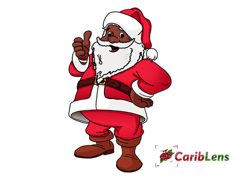 Cartoon African black Santa Claus