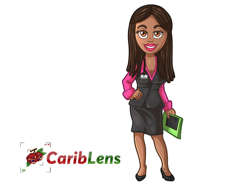 Cartoon African Black Professional Business Woman Free Illustration Cariblens 