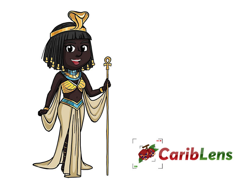 Cartoon black Nubian – African – Egyptian queen