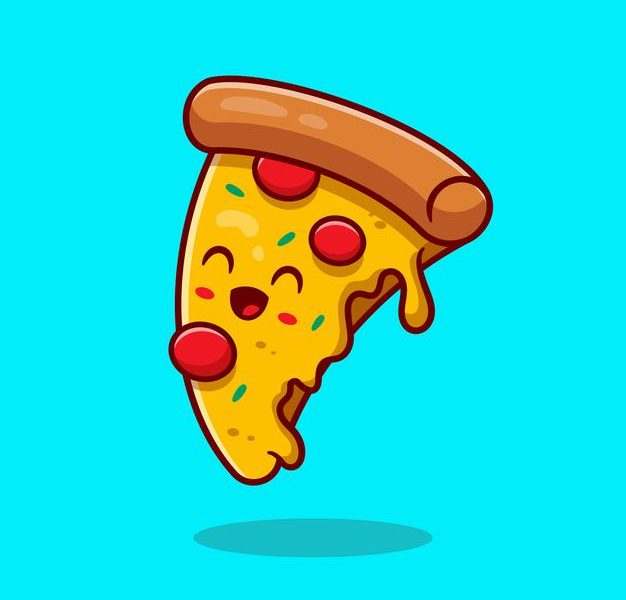 Cute pizza cartoon vector icon illustration. fast food icon concept. flat cartoon style Free Vector