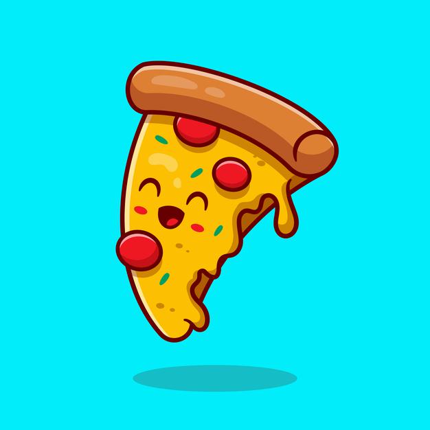 Cute Pizza Cartoon Vector Icon Illustration Fast Food Icon Concept Flat Cartoon Style 138676 2588