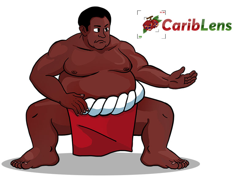 Cartoon African American black sumo wrestler – free Illustration
