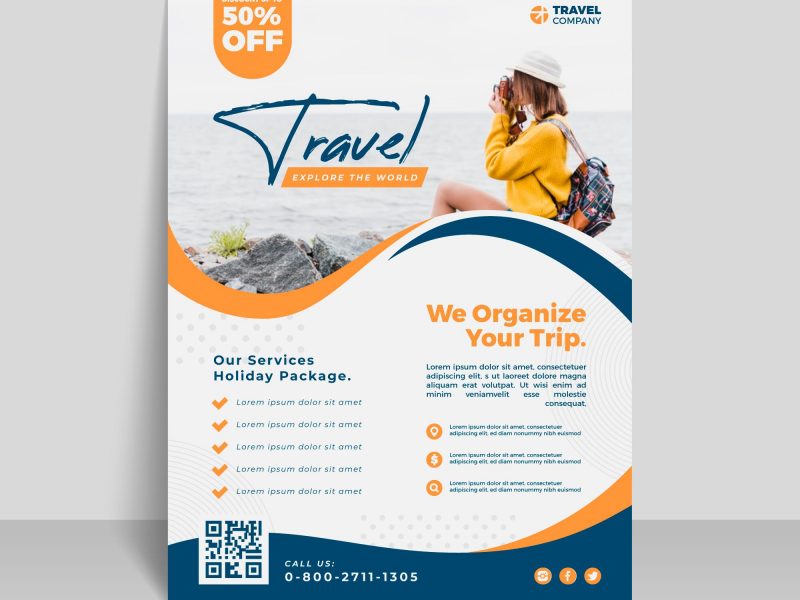 Travel Sale Flyer Template Free Vector