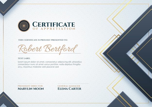 Certificate of appreciation template Free Vector