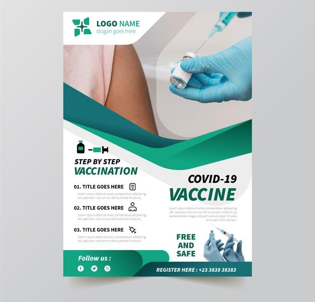 Coronavirus Vaccination Flat Flyer Template Free Vector