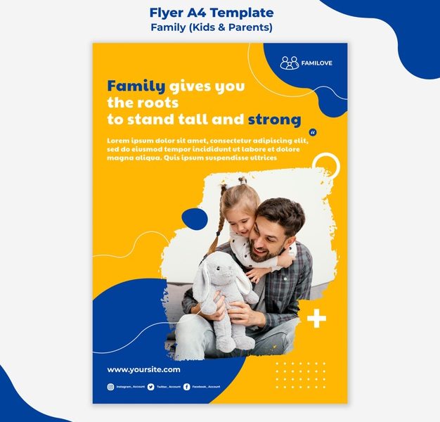 Family Flyer Template with Photo Free Psd