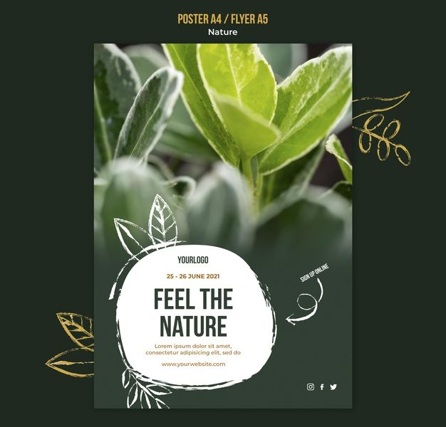 Feel the nature event poster template Free Psd