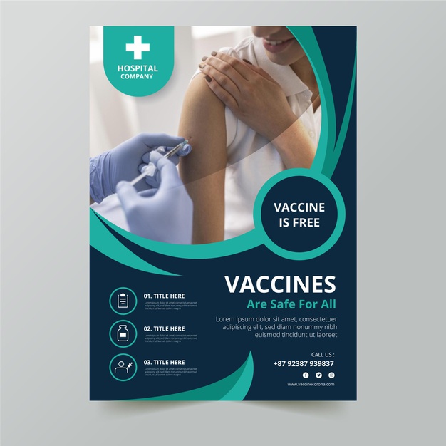 Flat Coronavirus Vaccination Flyer Template 23 2148900084