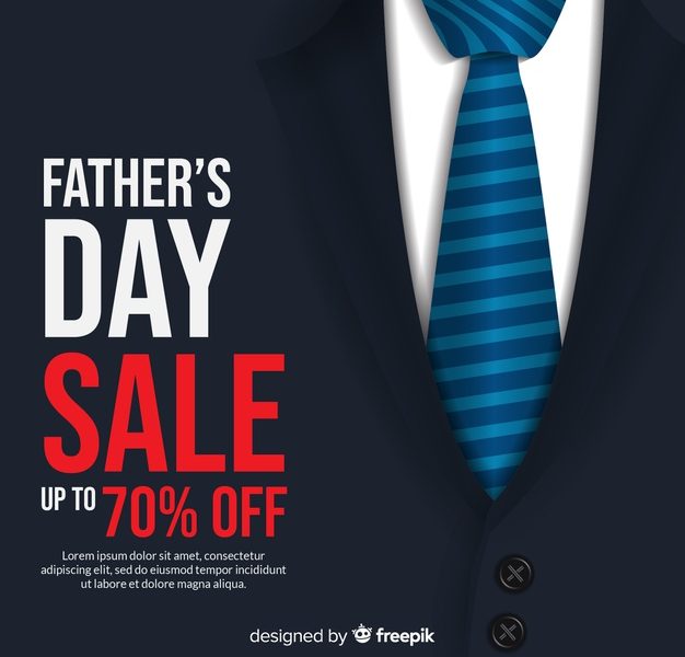 Flyer Flat father’s day sale background Free Vector