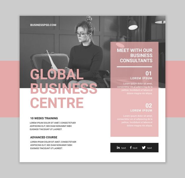 General Business squared flyer Free Vector