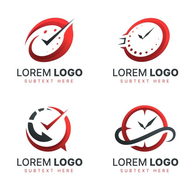 Gradient time logo collection Free Vector
