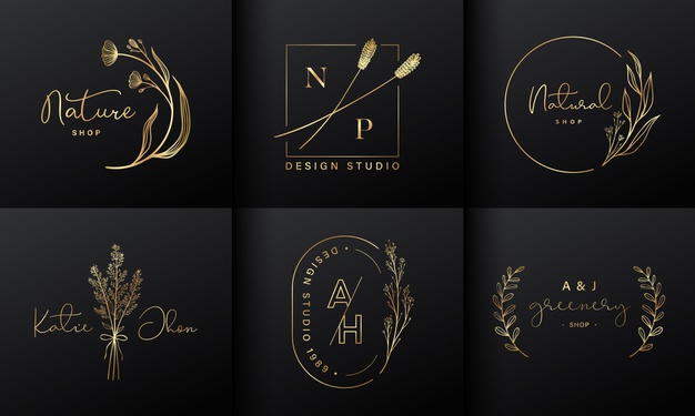 Luxury logo design collection for branding, cooperate identity Free Vector