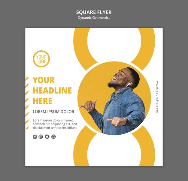 Minimalist business ad template square flyer Free Psd