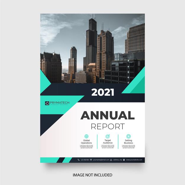 Modern Annual Report Business Brochure Template With Abstract Shapes 1361 3374