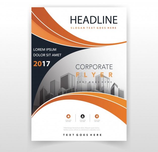 Orange annual report template Free Vector