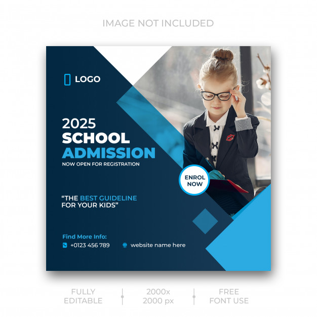 School Admission Social Media Post Template 237398 67