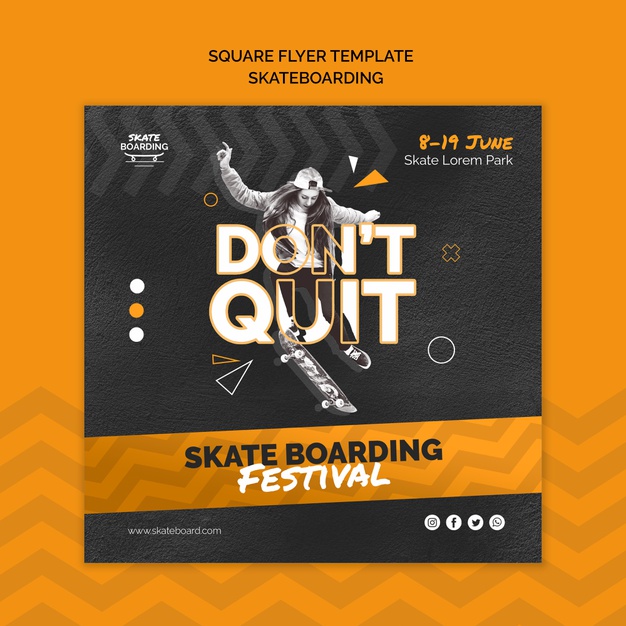 Skateboarding Square Flyer Template With Photo 23 2148963252