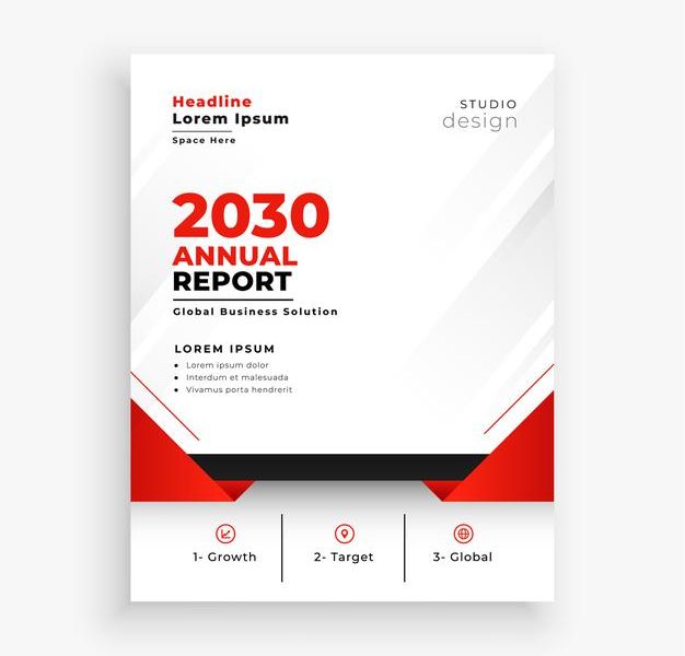 Stylish annual report business brochure flyer design Free Vector