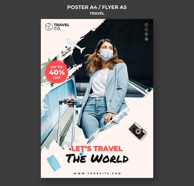 Travel poster template Free Psd