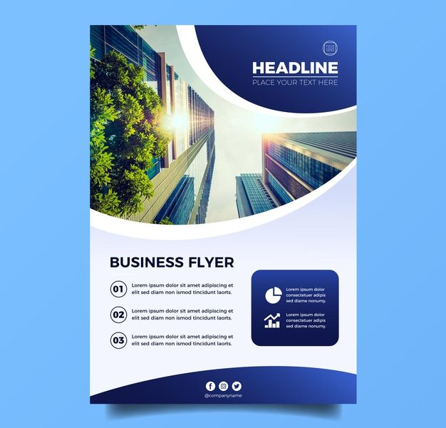 Vertical Business Flyer Template Free Vector