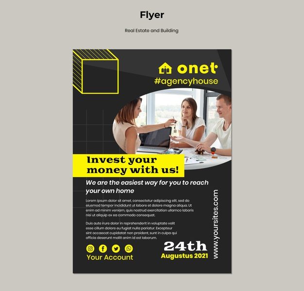 Vertical flyer for real estate and building Free Psd