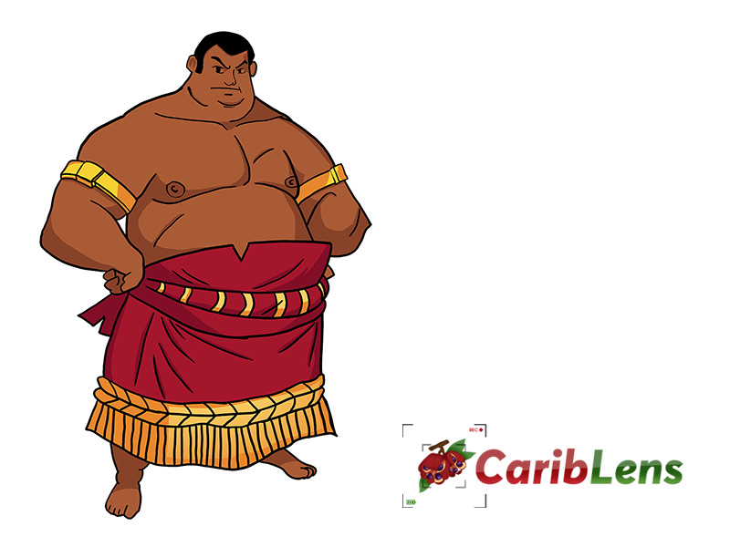 Cartoon African black sumo wrestler – Free Illustration