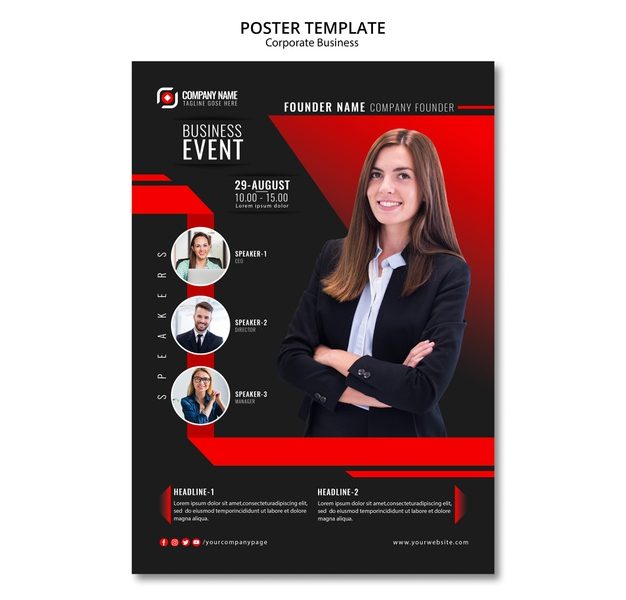 Abstract business poster template Free Psd