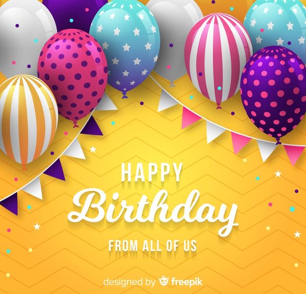 Birthday balloon background Free Vector