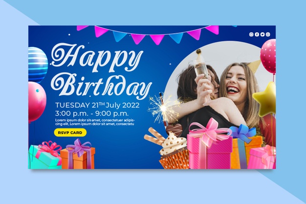 Birthday banner template Free Vector