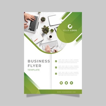 Business Flyer Print Template Green White Shades 23 2148829368