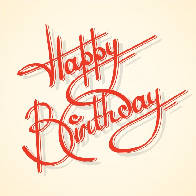 Calligraphy Happy Birthday Ornate Lettering Postcard Template Vector Illustration 1284 2369