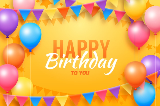 Flat Design Birthday Background With Balloons 52683 34658