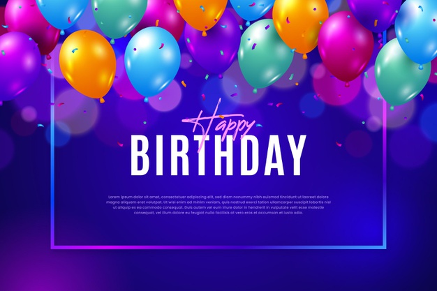 Flat design birthday background Free Vector