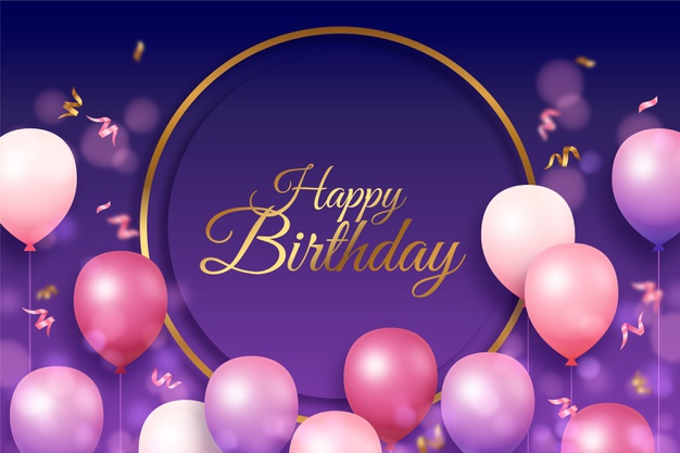 Flat Golden Circle Balloons Birthday Background 52683 34659