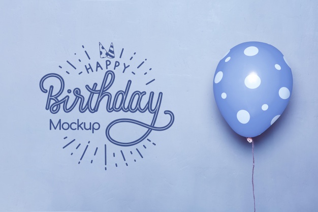 Download Front View Of Happy Birthday Mock Up Balloons Free Psd Cariblens