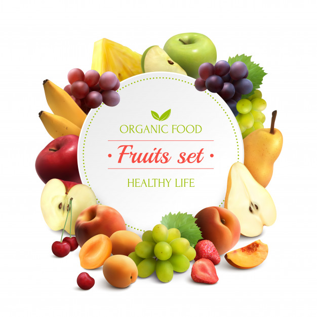 Fruits Frame Realistic Background 1284 29853