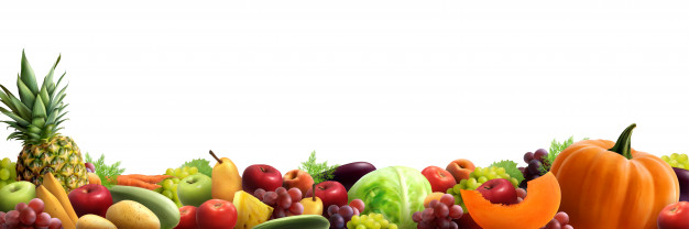 Fruits and vegetables horizontal composition Free Vector