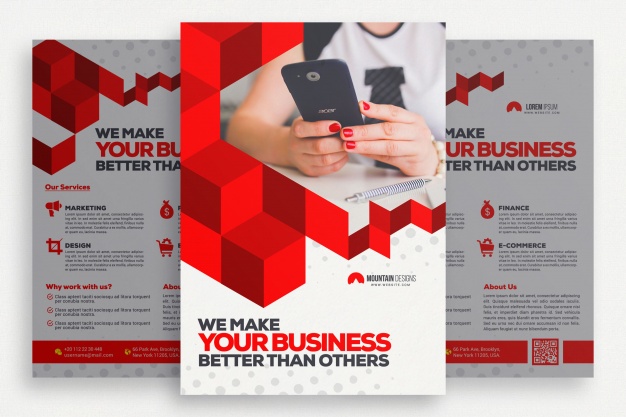 Geometric business brochure Free Psd