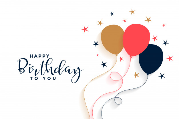 Happy birthday balloon background in flat style Free Vector