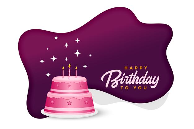 Happy birthday cake celebration background Free Vector