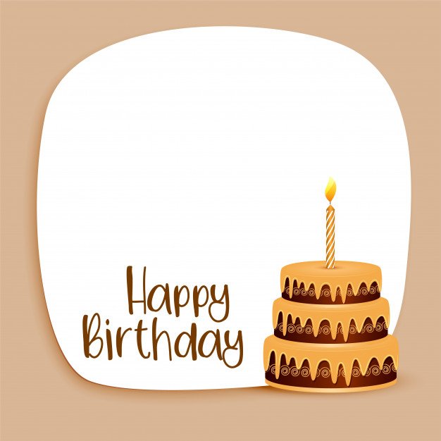 Happy Birthday Card Design With Text Space Cake 1017 12838