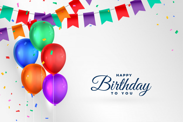 Happy Birthday Celebration Background With Realistic Balloons 1017 22489