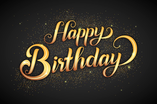 Happy birthday lettering with golden letters Free Vector