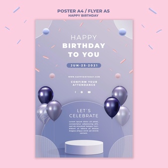 Happy Birthday Poster With Balloons 23 2148986074